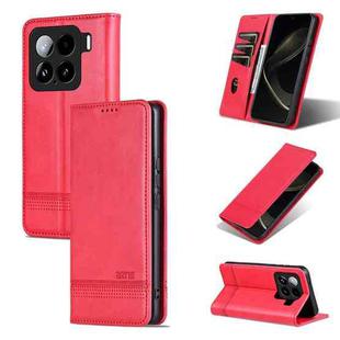 For Xiaomi 15 AZNS Magnetic Calf Texture Flip Leather Phone Case(Red)