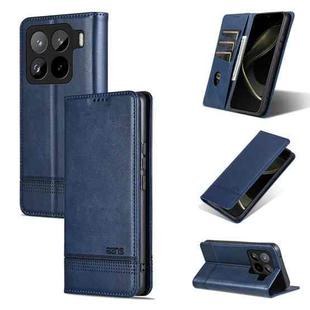 For Xiaomi 15 Pro AZNS Magnetic Calf Texture Flip Leather Phone Case(Dark Blue)