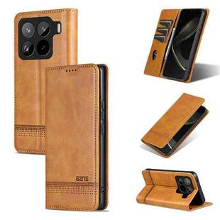 For Xiaomi 15 Pro AZNS Magnetic Calf Texture Flip Leather Phone Case(Light Brown)