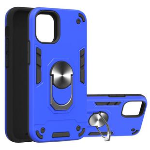 For iPhone 12 mini Armour Series PC + TPU Protective Case with Ring Holder(Dark Blue)