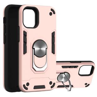 For iPhone 12 mini Armour Series PC + TPU Protective Case with Ring Holder(Rose Gold)