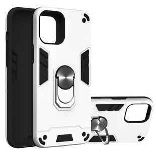 For iPhone 12 Pro Max Armour Series PC + TPU Protective Case with Ring Holder(Silver)