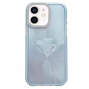 For iPhone 11 Diamond Texture TPU Hybrid PC IMD Phone Case(Blue)