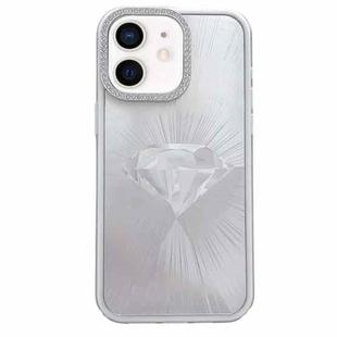 For iPhone 11 Diamond Texture TPU Hybrid PC IMD Phone Case(White)