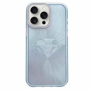 For iPhone 12 Pro Diamond Texture TPU Hybrid PC IMD Phone Case(Blue)