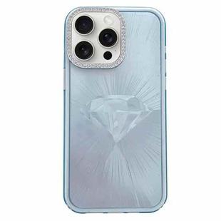 For iPhone 12 Pro Max Diamond Texture TPU Hybrid PC IMD Phone Case(Blue)