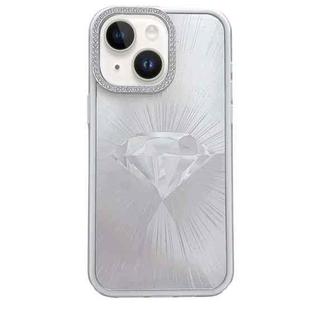 For iPhone 13 Diamond Texture TPU Hybrid PC IMD Phone Case(White)