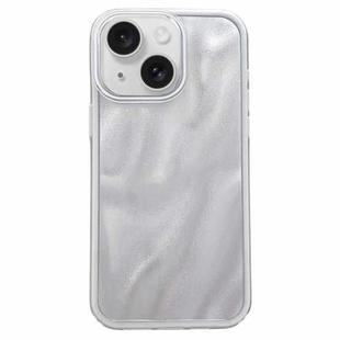 For iPhone 13 Quicksand Texture Glitter TPU Hybrid PC Phone Case(White)