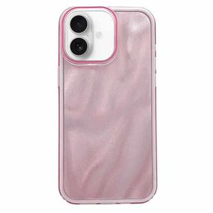 For iPhone 16 Quicksand Texture Glitter TPU Hybrid PC Phone Case(Pink)