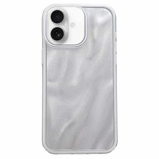 For iPhone 16 Plus Quicksand Texture Glitter TPU Hybrid PC Phone Case(White)