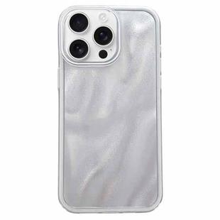 For iPhone 16 Pro Max Quicksand Texture Glitter TPU Hybrid PC Phone Case(White)