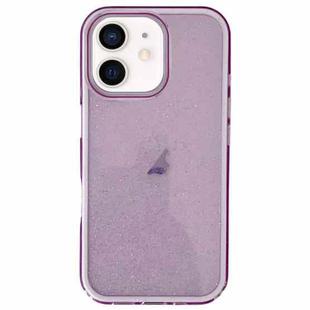 For iPhone 12 IMD 3 in 1 Glitter TPU Hybrid PC Phone Case(Purple)