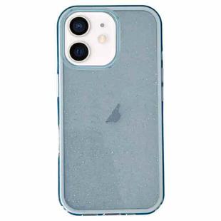 For iPhone 12 IMD 3 in 1 Glitter TPU Hybrid PC Phone Case(Blue)