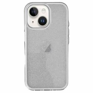 For iPhone 13 IMD 3 in 1 Glitter TPU Hybrid PC Phone Case(White)