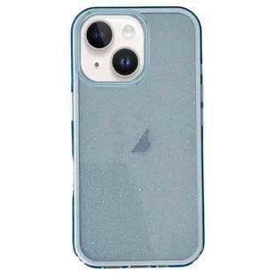 For iPhone 14 IMD 3 in 1 Glitter TPU Hybrid PC Phone Case(Blue)