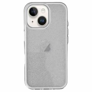 For iPhone 14 IMD 3 in 1 Glitter TPU Hybrid PC Phone Case(White)