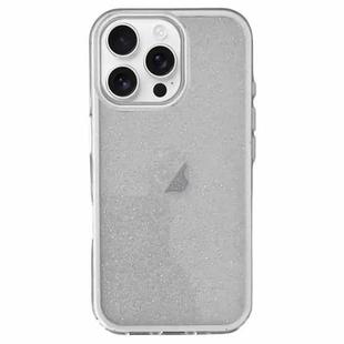 For iPhone 14 Pro IMD 3 in 1 Glitter TPU Hybrid PC Phone Case(White)