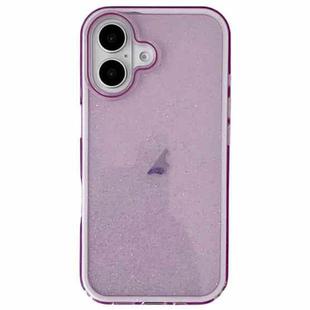 For iPhone 16 IMD 3 in 1 Glitter TPU Hybrid PC Phone Case(Purple)