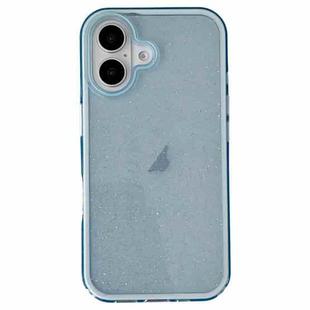 For iPhone 16 IMD 3 in 1 Glitter TPU Hybrid PC Phone Case(Blue)