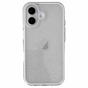 For iPhone 16 IMD 3 in 1 Glitter TPU Hybrid PC Phone Case(White)