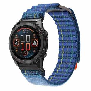 For Garmin 22mm Dual Sections Sports Style Nylon Loop Hook and Loop Fastener Watch Band(Blue)