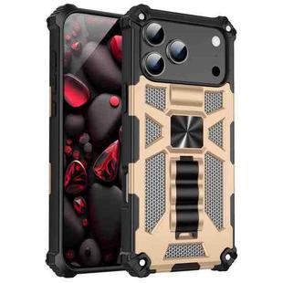 For iPhone 17 Pro Max Armor Shockproof TPU + PC Magnetic Phone Case with Holder(Gold)