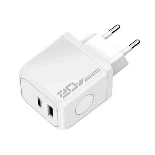 M167 PD 20W Type-C and USB QC 3.0 Fast Charger, Specification:EU Plug(White)