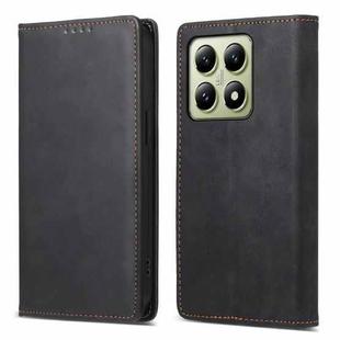 For Xiaomi 14T Business Solid Color Magnetic RFID Leather Phone Case(Black)