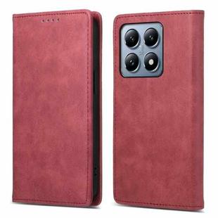 For Xiaomi 14T Pro Business Solid Color Magnetic RFID Leather Phone Case(Red)