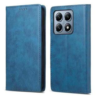 For Xiaomi 14T Pro Business Solid Color Magnetic RFID Leather Phone Case(Blue)