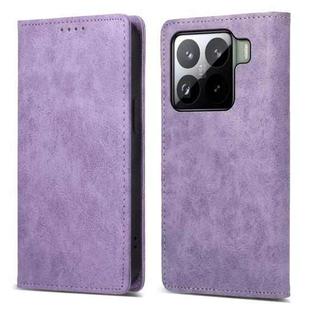 For Xiaomi 15 Business Solid Color Magnetic RFID Leather Phone Case(Purple)