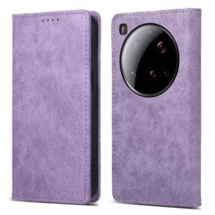 For Xiaomi 15 Ultra Business Solid Color Magnetic RFID Leather Phone Case(Purple)