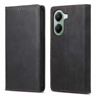 For Xiaomi Poco X7 Pro / Redmi Turbo 4 Business Solid Color Magnetic RFID Leather Phone Case(Black)