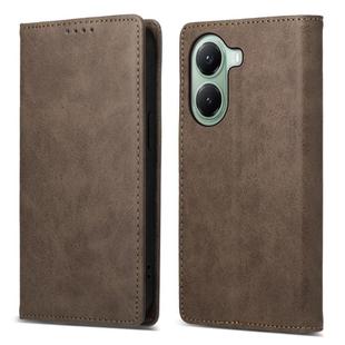 For Xiaomi Poco X7 Pro / Redmi Turbo 4 Business Solid Color Magnetic RFID Leather Phone Case(Brown)