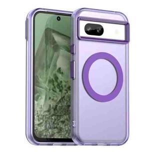 For Google Pixel 8a Candy Magsafe PC Hybrid TPU Phone Case(Purple)