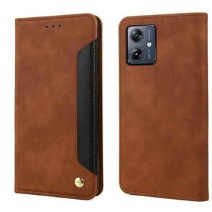 For Samsung Galaxy A06 4G Skin Feel Splicing Leather Phone Case(Brown)
