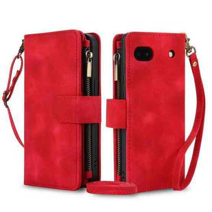 For Google Pixel 6 Dream 9-Card Zipper Wallet RFID Leather Phone Case with Lanyard(Red)