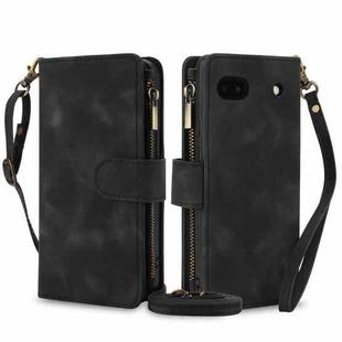 For Google Pixel 6 Dream 9-Card Zipper Wallet RFID Leather Phone Case with Lanyard(Black)