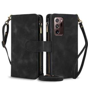 For Samsung Galaxy S20 FE Dream 9-Card Zipper Wallet RFID Leather Phone Case with Lanyard(Black)