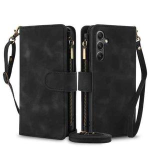 For Samsung Galaxy S24+ 5G Dream 9-Card Zipper Wallet RFID Leather Phone Case with Lanyard(Black)