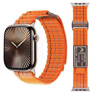 For Apple Watch 42mm / 41mm / 40mm / 38mm Dual-section Sports Nylon Loop Watch Band(Orange)