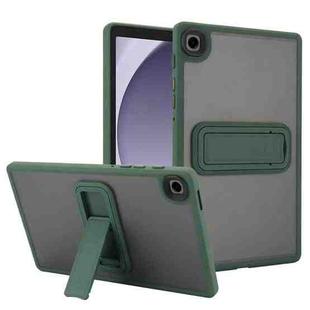 For Samsung Galaxy Tab A9 Skin Feel Holder PC Hybrid TPU Tablet Case(Dark Green)