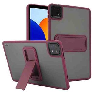 For Xiaomi Redmi Pad SE 8.7 Skin Feel Holder PC Hybrid TPU Tablet Case(Wine Red)