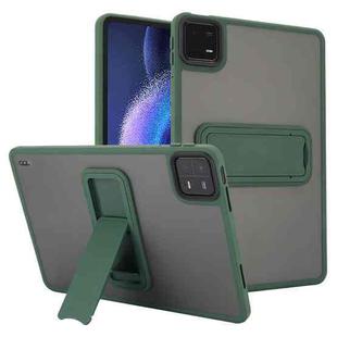 For Xiaomi Pad 6 / Pad 6 Pro Skin Feel Holder PC Hybrid TPU Tablet Case(Dark Green)