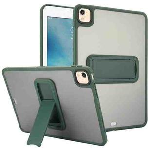 For iPad 4 / 3 / 2 9.7 inch Skin Feel Holder PC Hybrid TPU Tablet Case(Dark Green)