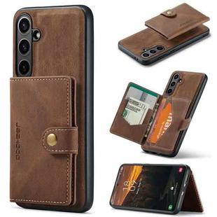 For Samsung Galaxy S24 FE 5G JEEHOOD J01 Retro Magnetic Detachable Wallet Phone Case(Brown)