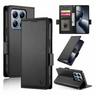 For Xiaomi 14T Pro Side Buckle Magnetic Frosted Leather Phone Case(Black)