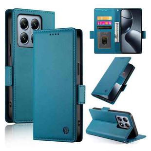 For Xiaomi 14T Pro Side Buckle Magnetic Frosted Leather Phone Case(Blue)