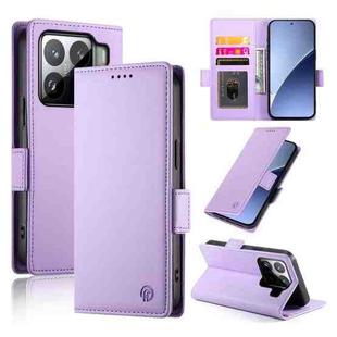 For Xiaomi 15 Side Buckle Magnetic Frosted Leather Phone Case(Purple)