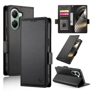 For Xiaomi Poco X7 Pro / Redmi Turbo 4 Side Buckle Magnetic Frosted Leather Phone Case(Black)